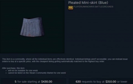 Игроки PlayerUnknown’s Battlegrounds отдают сотни долларов за женские юбки
