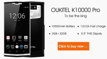 Смартфон Oukitel K10000 Pro наделен батареей на 10000 мАч